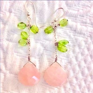 🌸Rose quartz earrings
